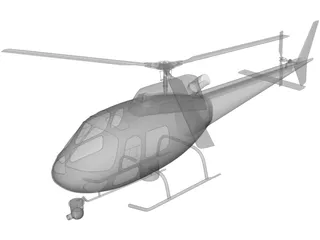 Eurocopter AS-350 B2 Squirrel Ecureuil 3D Model preview