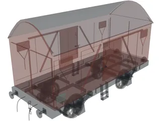 Goods Wagon 3D Model preview