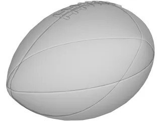 American Football Ball 3D Model preview