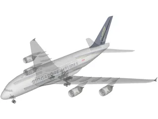 Airbus A380-800 3D Model preview