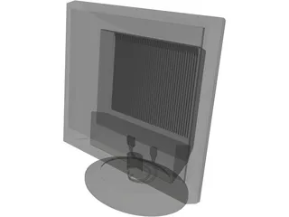 Flat Screen Monitor 17 inch 3D Model preview