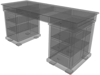 Wood Desk 3D Model preview