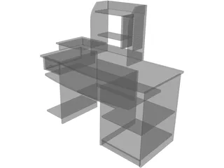 Computer Desk 3D Model preview