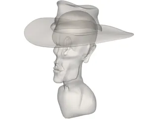 Cowboy Head 3D Model preview