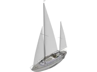 Sailboat 3D Model preview