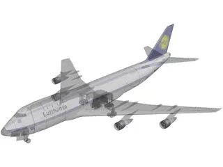Boeing 747-400 Lufthansa 3D Model preview