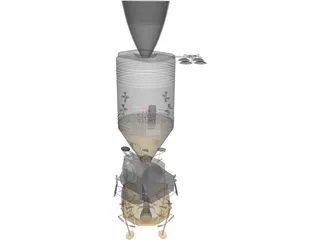 Apollo Pack Service + LEM 3D Model preview
