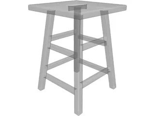 Museum Stool 3D Model preview