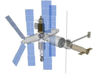 MIR Space Station 3D Model preview
