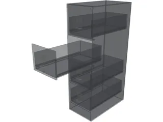 Metal File Cabinet 3D Model preview