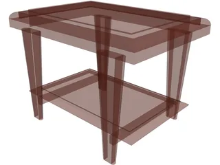 Wooden End Table 3D Model preview