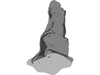Girl Statue 3D Model preview