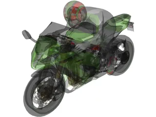 Kawasaki Ninja ZX10R (2011) 3D Model preview