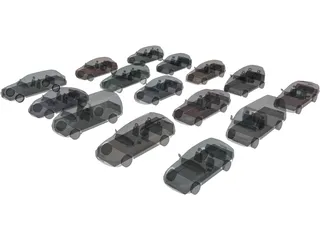 Collection of Cars 3D Model preview