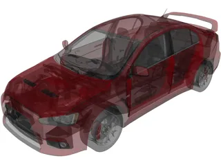 Mitsubishi Lancer Evolution X 3D Model preview