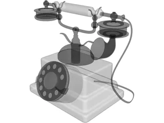 Antique Telephone 3D Model preview