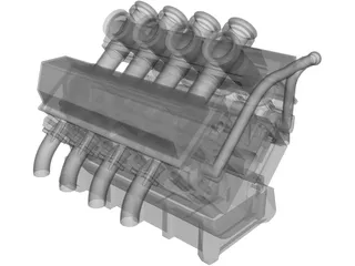 Ford 6L V8 Motor 3D Model preview