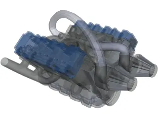 V6 Engine 3D Model preview