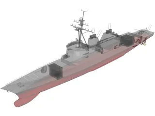 Arleigh Burke-Class Destroyer 3D Model preview
