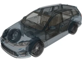 Volkswagen Golf R Variant (2015) 3D Model preview