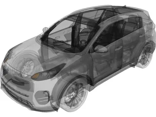 Kia Sportage (2017) 3D Model preview