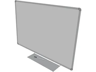 Whiteboard with Pen 3D Model preview