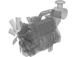 Cummins K19 Diesel Engine 3D Model preview