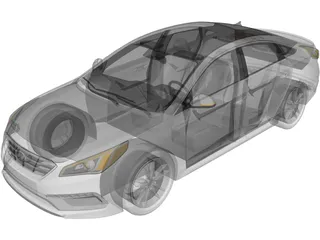 Hyundai Sonata (2016) 3D Model preview