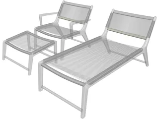 Oceans Lounge Chair 3D Model preview