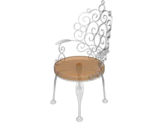 Ornate Patio Chair 3D Model preview