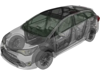 Toyota Avensis Wagon (2017) 3D Model preview