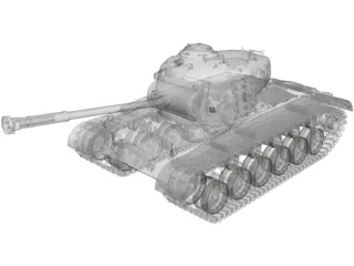 M26 Pershing Heavy Tank 3D Model preview