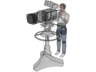 TV Camera with Operator 3D Model preview