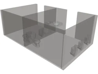 Accessible Space Toilets 3D Model preview