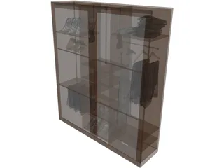 Closet with Furniture 3D Model preview