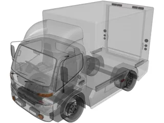 Hino 300 Series Cab Box (2012) 3D Model preview