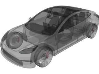 Tesla Model 3 (2018) 3D Model preview