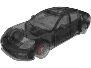 Porsche Panamera Turbo (2017) 3D Model preview