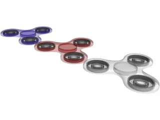 Fidget Hand Spinner 3D Model preview