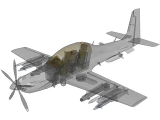 TAI Hurkus Basic Trainer Aircraft 3D Model preview