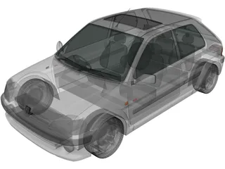 Peugeot 106 GTI (1997) 3D Model preview