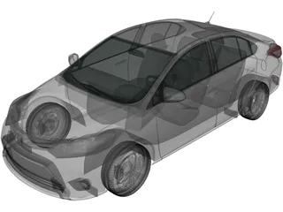 Toyota Yaris Sedan (2015) 3D Model preview