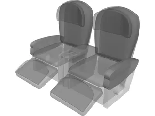 Seats Airplane 3D Model preview