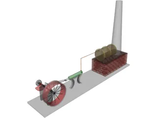 Wilesco Steam Engine 3D Model preview