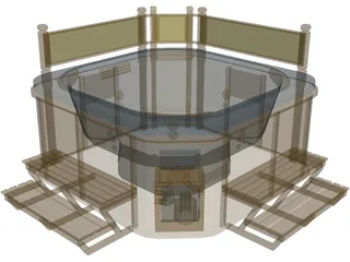 Outdoor Hot Tub Model 3D Model preview