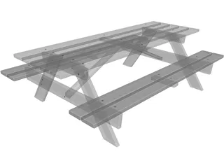 Picnic Table 3D Model preview