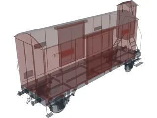 Wagon with Cabin 3D Model preview