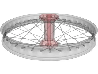 Motorcycle Wheel 3D Model preview