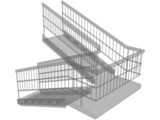 Double Staircase 3D Model preview