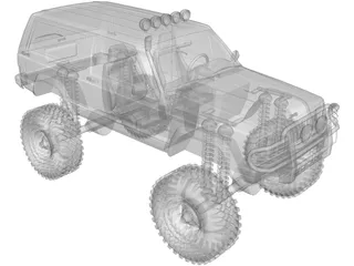 Jeep Cherokee Monster Truck 3D Model preview
